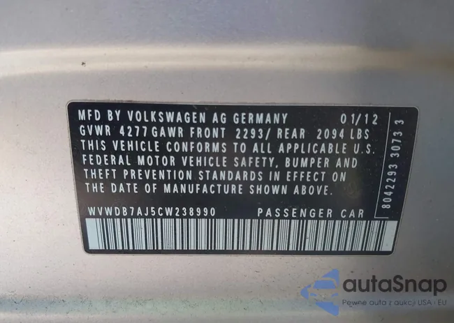 WVWDB7AJ5CW238990: 42140451