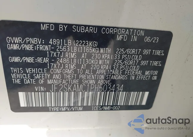 JF2SKAMC1PH503434: 42140479