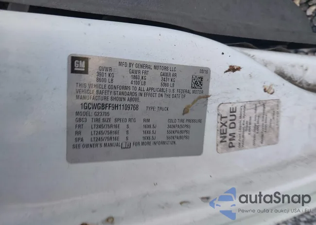 1GCWGBFF9H1109768: 42141515