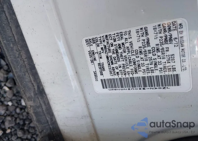 JN8AZ1MW0CW232957: 42141935