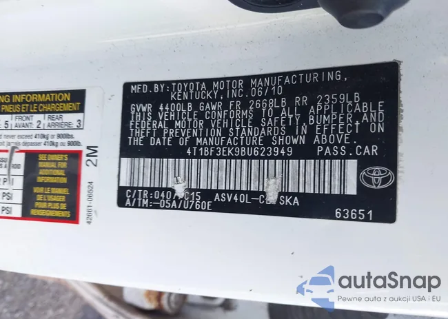 4T1BF3EK9BU623949: 42141513