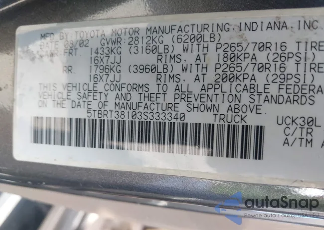 5TBRT38103S333340: 42142676