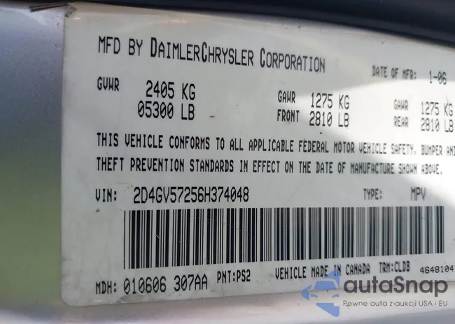 2D4GV57256H374048: 42142711