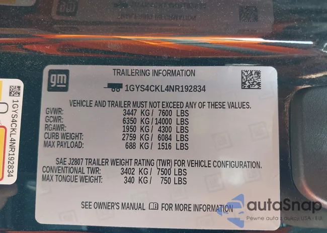 1GYS4CKL4NR192834: 42142879