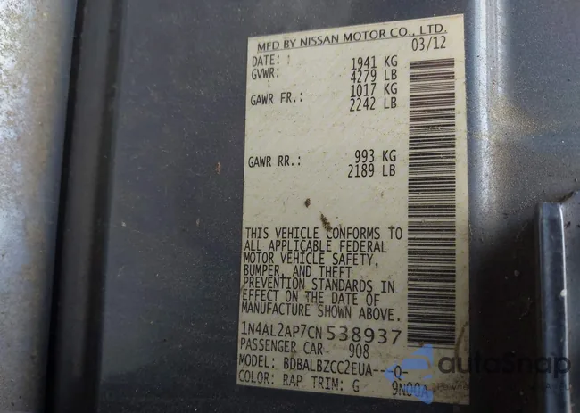 1N4AL2AP7CN538937: 42142270