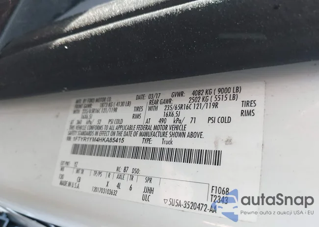 1FTYR1YM4HKA85415: 42143805