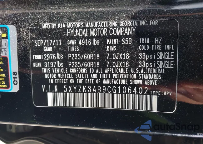 5XYZK3AB9CG106402: 42143810