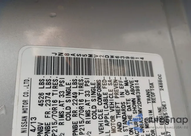 JN8AS5MV2DW639814: 42143903