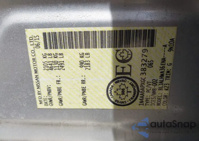 1N4AA6APXGC383279: 42144003