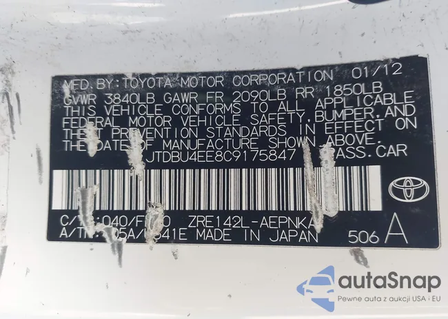 JTDBU4EE8C9175847: 42144111