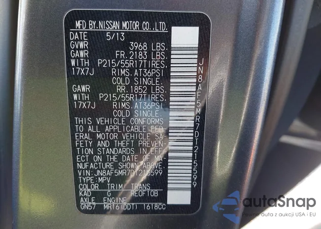 JN8AF5MR7DT215599: 42143118