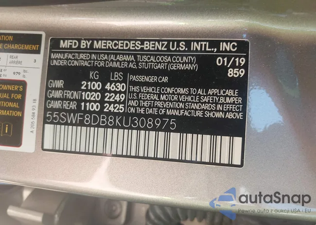 55SWF8DB8KU308975: 42144543