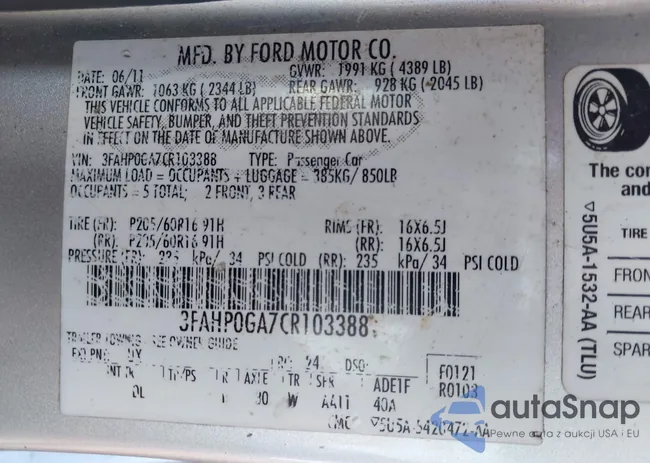 3FAHP0GA7CR103388: 42144657