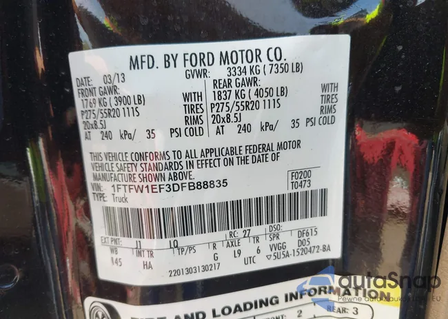 1FTFW1EF3DFB88835: 42145080