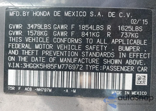 3HGGK5H85FM776972: 42144298