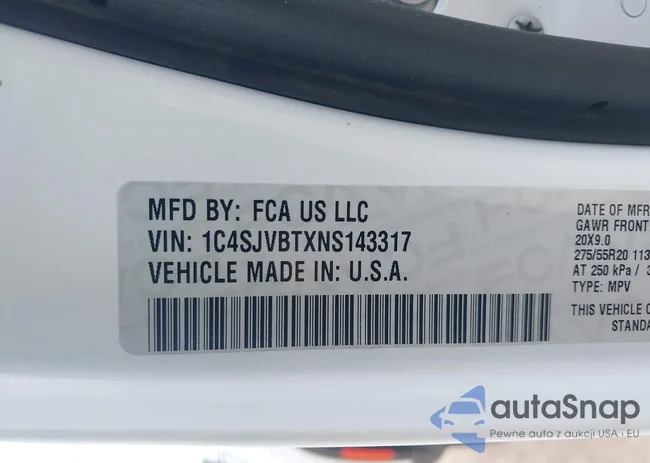 1C4SJVBTXNS143317: 42144301