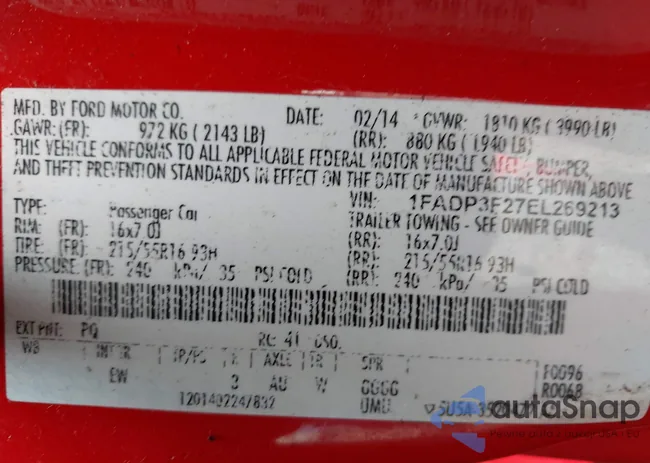 1FADP3F27EL269213: 42144360