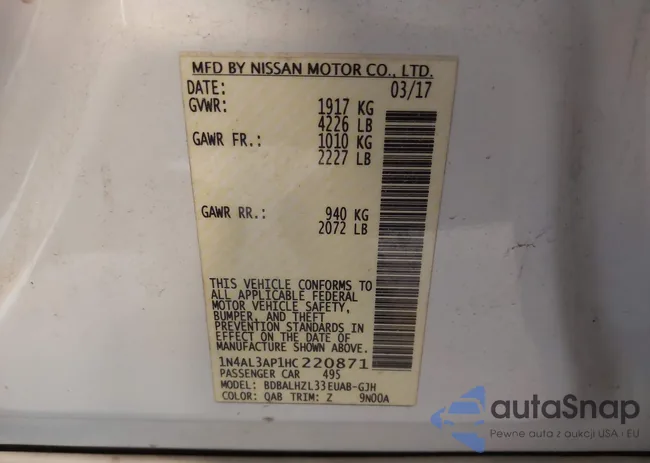 1N4AL3AP1HC220871: 42145720