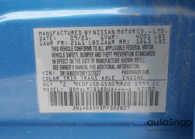 3N1AB8DV3MY322827: 42145732