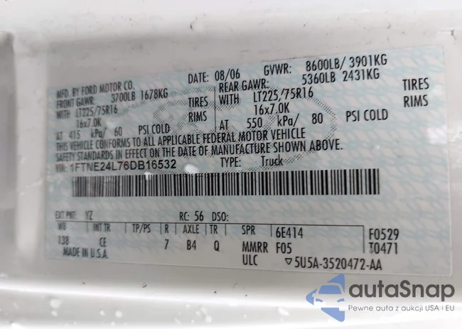 1FTNE24L76DB16532: 42145794