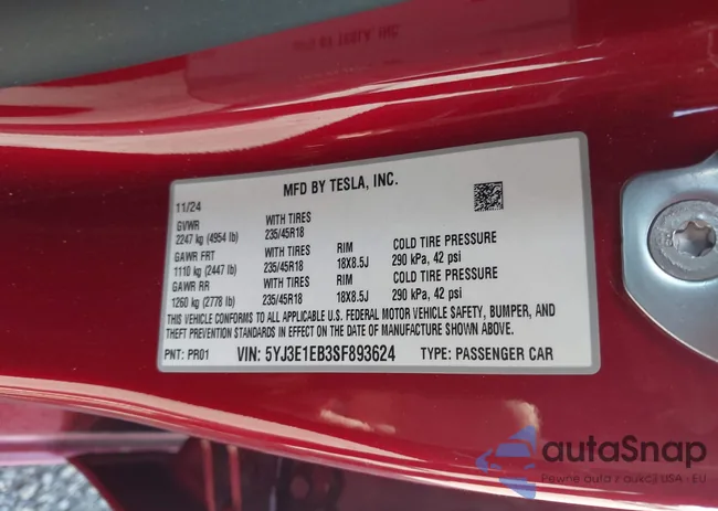 5YJ3E1EB3SF893624: 42145957