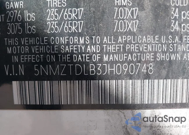 5NMZTDLB3JH090748: 42145245