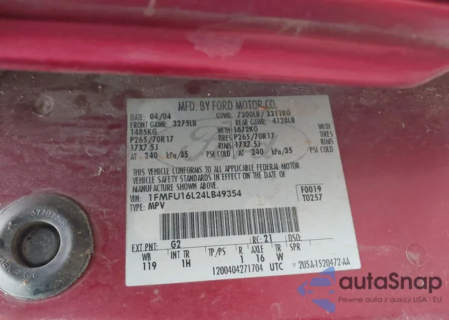 1FMFU16L24LB49354: 42145445