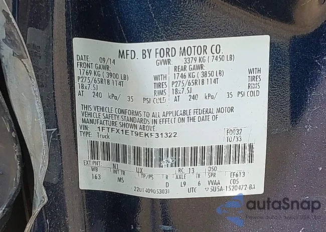 1FTFX1ET9EKF31322: 42146775