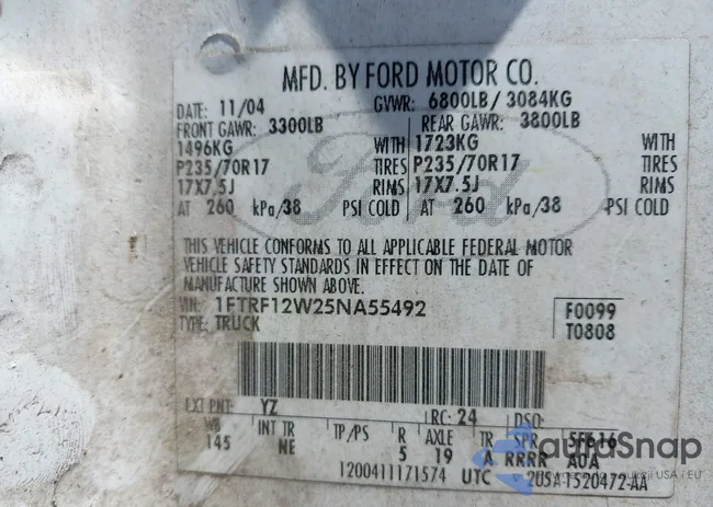 1FTRF12W25NA55492: 42146922