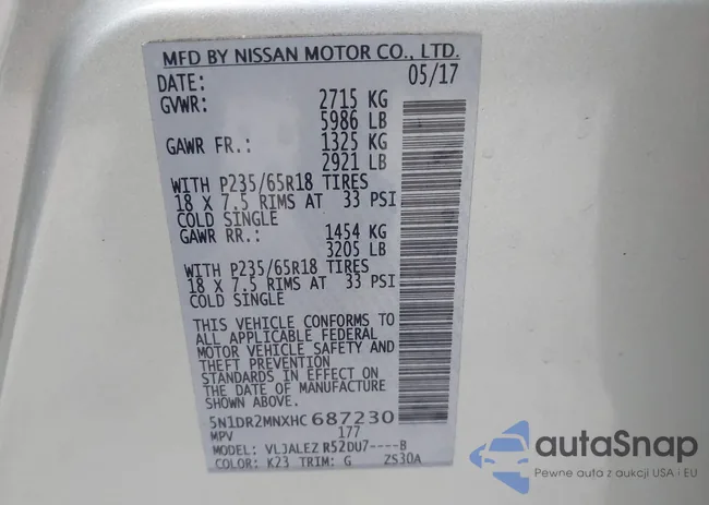 5N1DR2MNXHC687230: 42146132