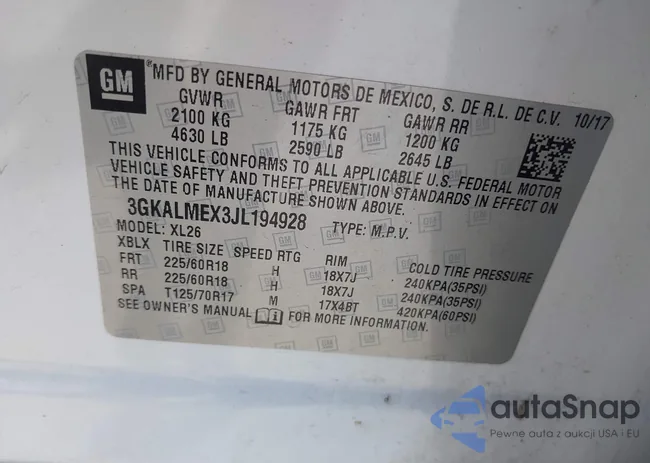 3GKALMEX3JL194928: 42146220