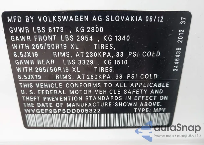 WVGEF9BP5DD005322: 42146276