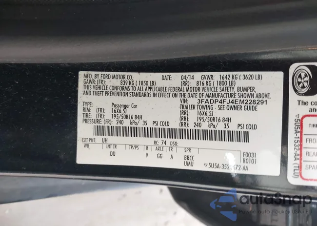 3FADP4FJ4EM228291: 42146481