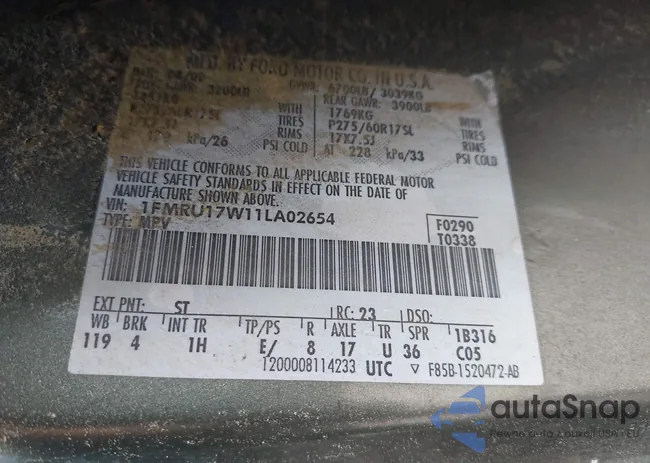 1FMRU17W11LA02654: 42147534