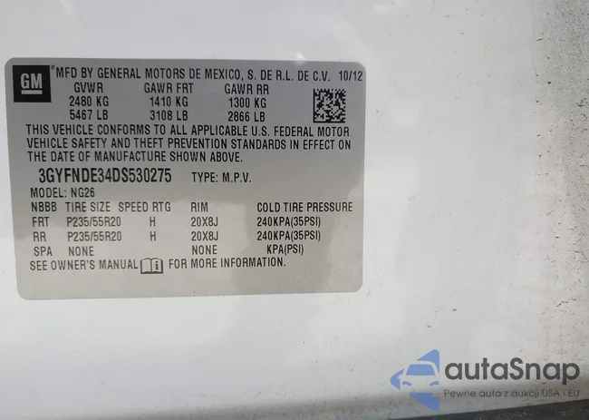 3GYFNDE34DS530275: 42148040