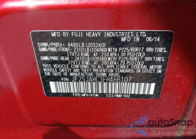 JF2SJAHC3FH466107: 42147314