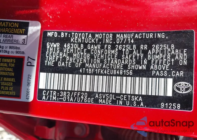 4T1BF1FK4EU848156: 42147385