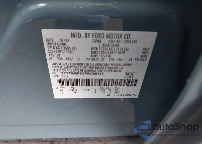 3FTTW8F9XPRA99145: 42147422