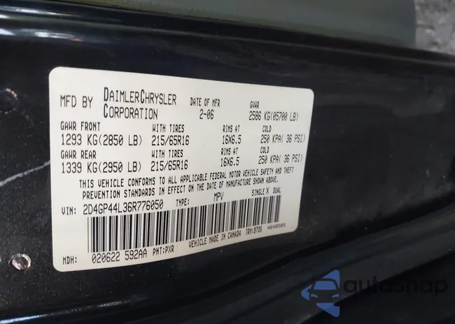 2D4GP44L36R776050: 42147435