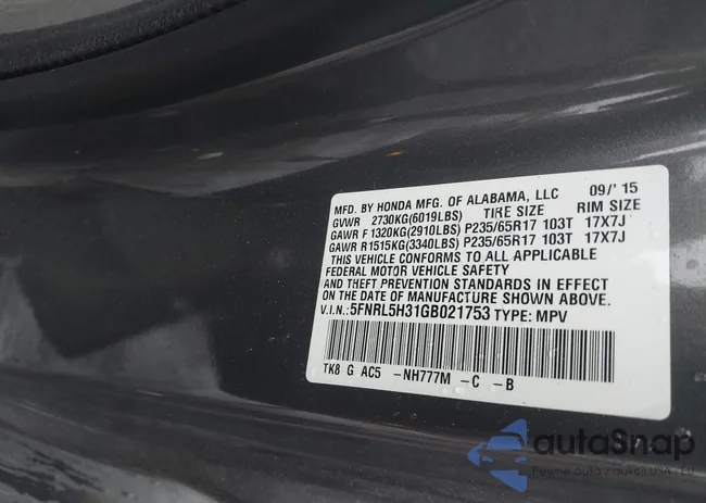 5FNRL5H31GB021753: 42148577