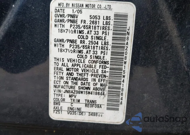 JN8AZ08W15W418644: 42148604