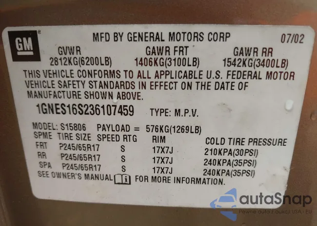 1GNES16S236107459: 42148710