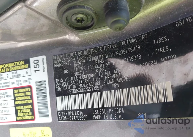 5TDDK3DC2GS139510: 42148749