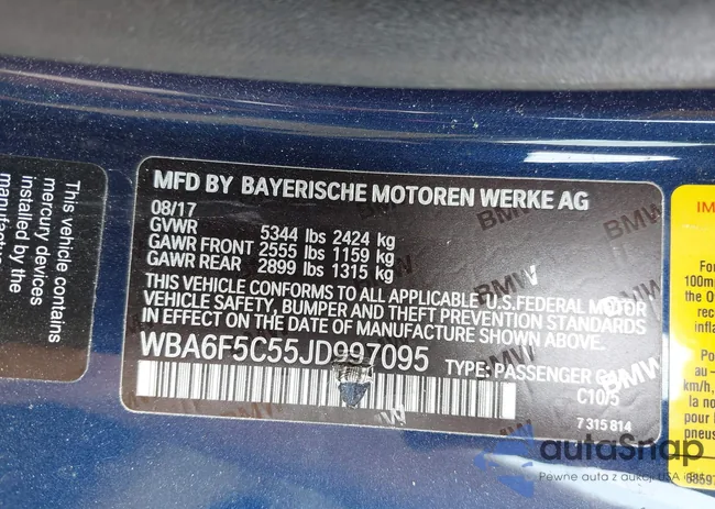 WBA6F5C55JD997095: 42149016