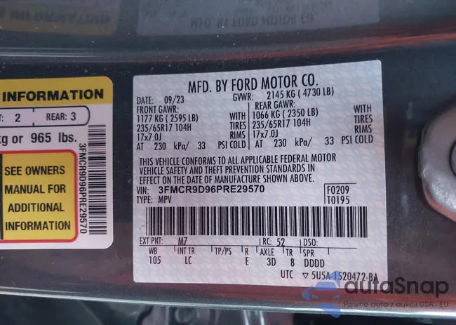 3FMCR9D96PRE29570: 42149030