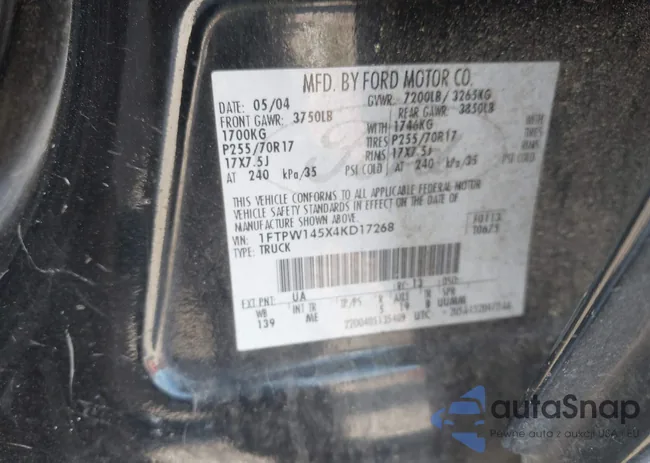 1FTPW145X4KD17268: 42148232