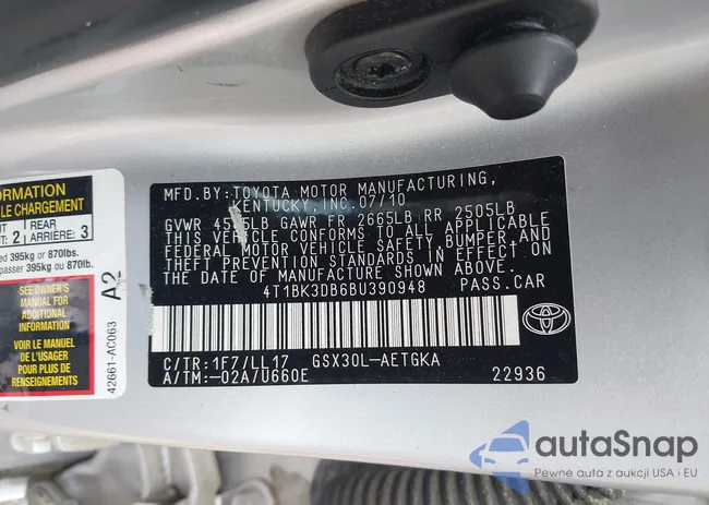 4T1BK3DB6BU390948: 42148456