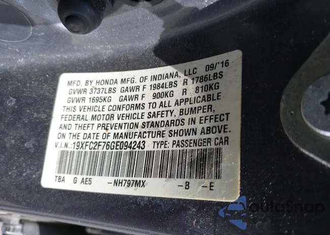 19XFC2F76GE094243: 42149634