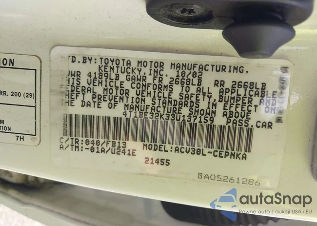 4T1BE32K33U137159: 42149810