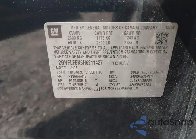 2GNFLFEK3H6211427: 42149837